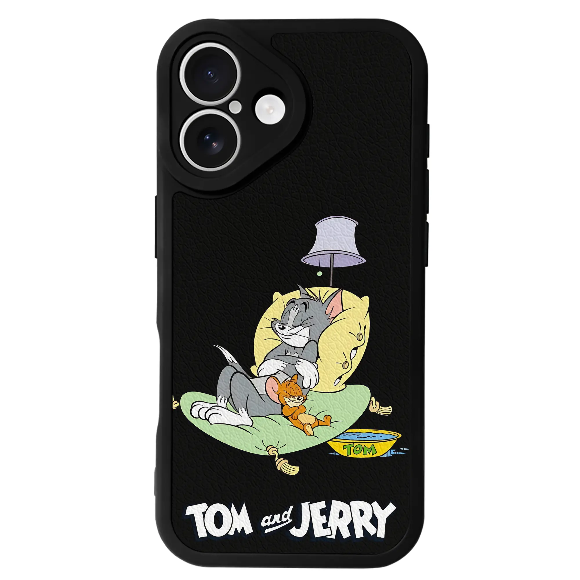 トムとジェリー グッズ ジェリー - IPhone 16シリーズ対応 ・ シリコンスマホケース ・ レザー調 ・ 高精度フィット ・ 耐衝撃 ・ ワイヤレス充電対応 ・ 精密カット